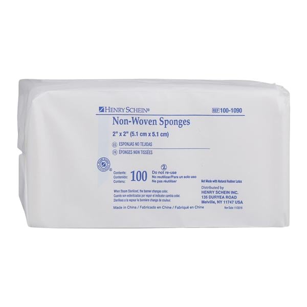 100% Cotton Non-Woven Sponge 2x2" 4 Ply Non-Sterile Square LF, 50 PK/CA