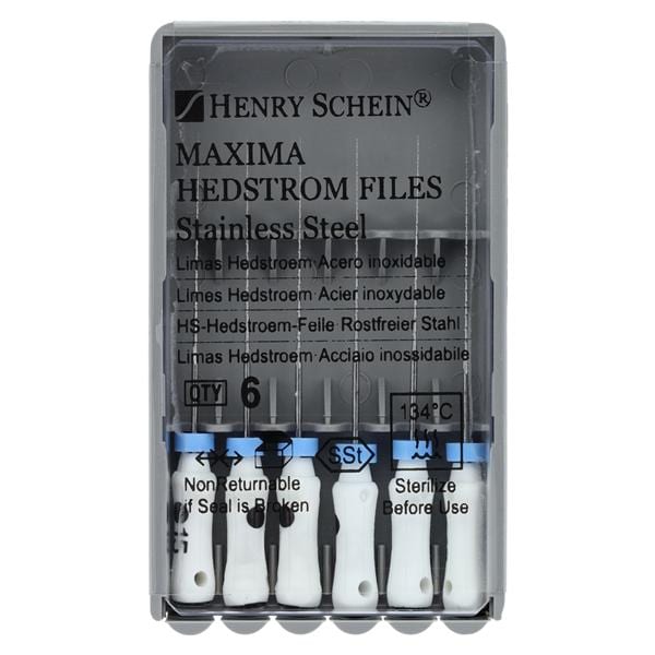 Maxima Hand Hedstrom Files 25 mm Size 15 Stainless Steel White 6/Bx thumbnail 5