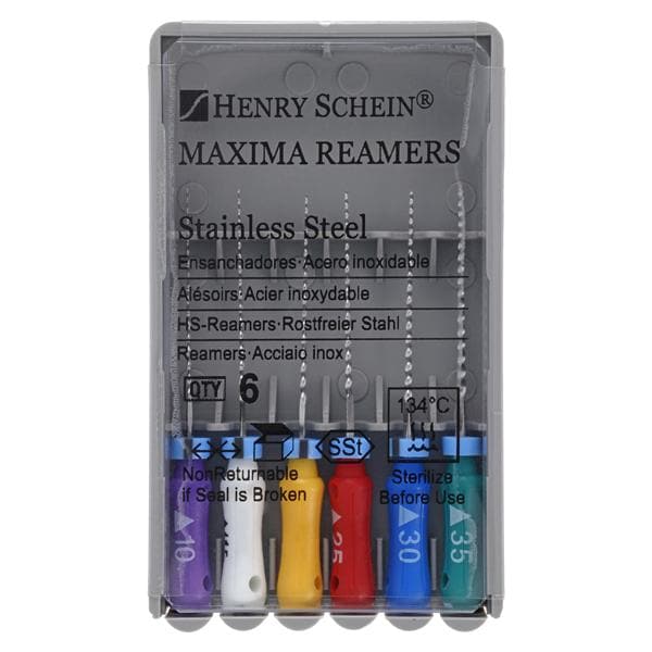 Maxima Hand Reamer 21 mm Size 10-35 Stainless Steel Assorted 6/Bx product image