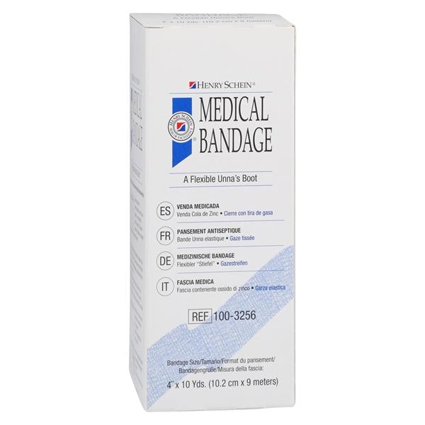 Unna Boot Bandage Zinc Oxide 4"x10yd 1/Bx, 12 BX/CA