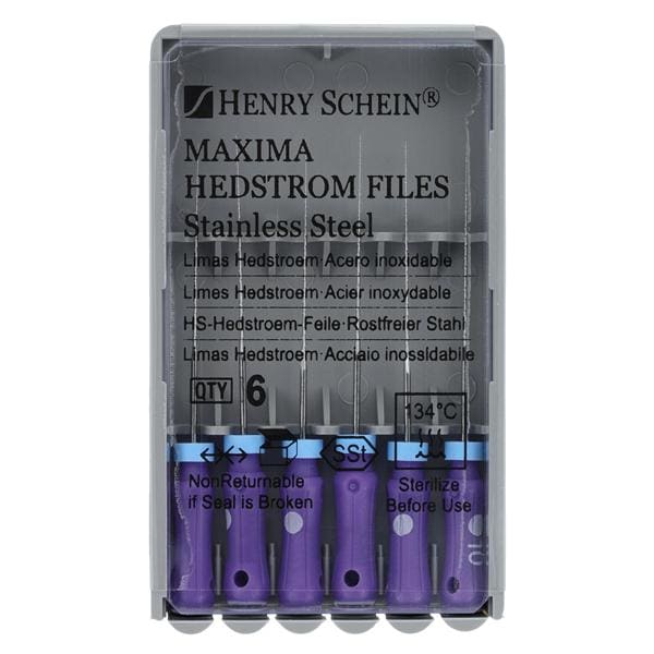 Maxima Hand Hedstrom Files 25 mm Size 10 Stainless Steel Purple 6/Bx product image