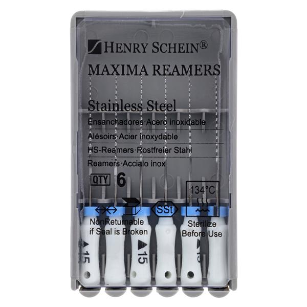 Maxima Hand Reamer 25 mm Size 15 Stainless Steel White 6/Bx product image