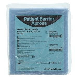 Patient Apron Plastic 36 in x 54 in Blue Ea