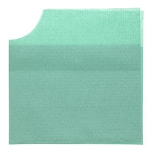 Patient Bib Tissue / Poly 18 in x 22 in Green Disposable 400/Ca