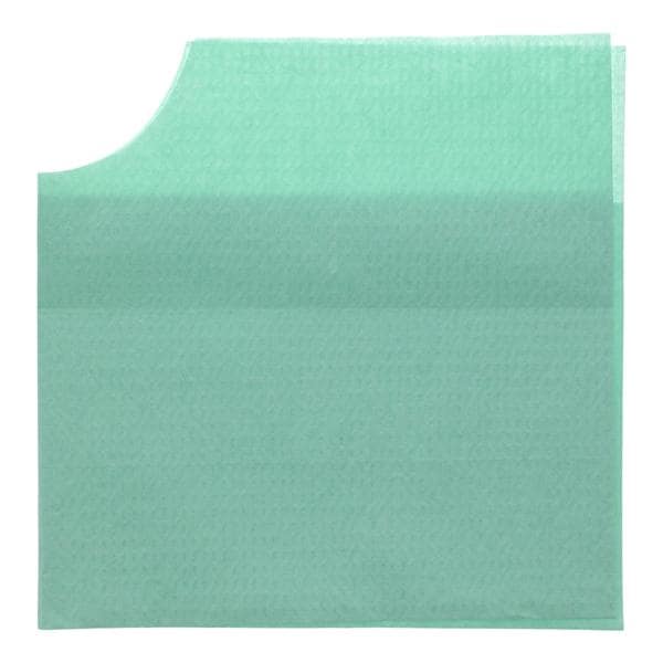Patient Bib Tissue / Poly 18 in x 22 in Green Disposable 400/Ca