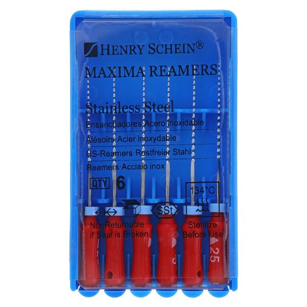 Maxima Hand Reamer 25 mm Size 25 Stainless Steel Red 6/Bx product image