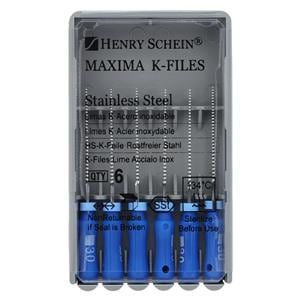 Maxima Hand K-File 21 mm Size 30 Stainless Steel Blue 6/Bx