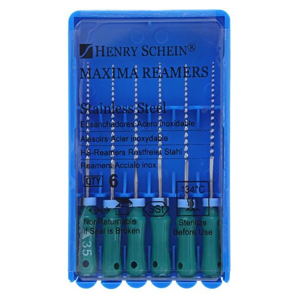 Maxima Hand Reamer 25 mm Size 35 Stainless Steel Green 6/Bx product image