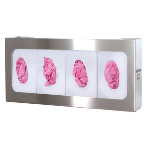 Stainless Steel Glove Box Holder Quad Ea