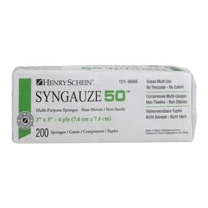 Syngauze 50 Rayon/Polyester Blend Non-Woven Sponge 3x3" 4 Ply Non-Sterile Sq LF, 20 PK/CA