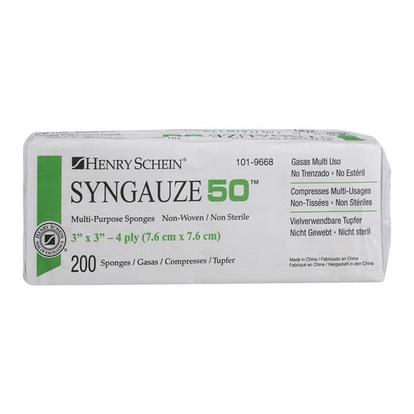 Syngauze 50 Rayon/Polyester Blend Non-Woven Sponge 3x3" 4 Ply Non-Sterile Sq LF, 20 PK/CA