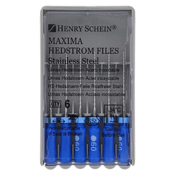 Maxima Hand Hedstrom Files 21 mm Size 60 Stainless Steel Blue 6/Bx product image