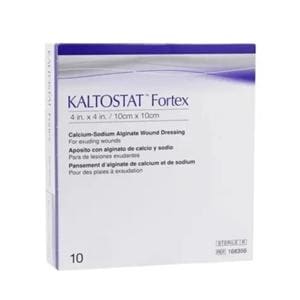 Kaltostat Fortex Calcium Alginate Wound Dressing 4x4" Sterile Square Wt Abs LF