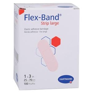 Flex-Band Adhesive Bandage Fabric 1x3" Flesh Sterile 100/Bx, 24 BX/CA