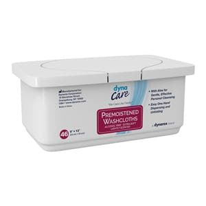 dynaCare Pre Moistened Washcloth Disposable Spunlace 9 in x 13 in White 552/Ca