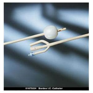 Bardex 3-Way Foley Catheter Medium Length Tip Hydrogel Coated 24Fr 30cc