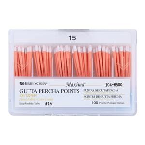 Maxima Hand Rolled Gutta Percha Points Size 15 White 100/Bx