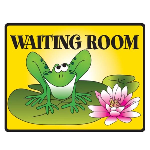 Exam Room Sign Flat Surface Mount Frog/Yellow Plastic Ea