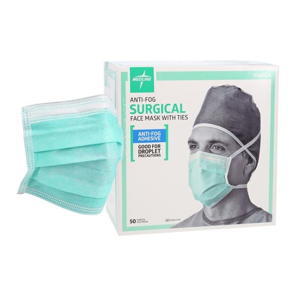 Tie On Mask Not ASTM Rated Anti-Fog Green 300/Ca product image