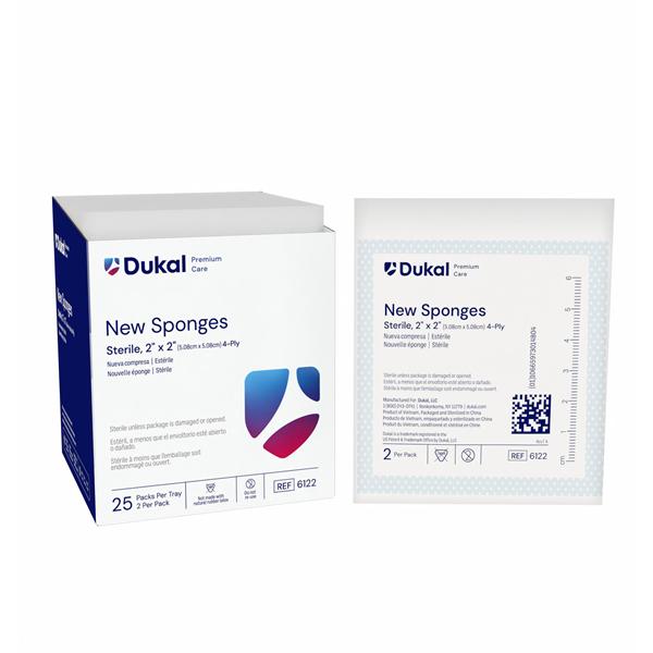 New Rayon/Polyester Blend New Sponge 2x2" 4 Ply Sterile Non-Woven LF