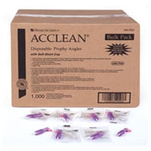 Acclean Prophy Angle Soft Ribbed Pink Latex-Free Bulk Package 1000/Bx
