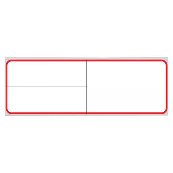 Label Thermal Coated White/Red Edge Border 1/Bx 1/Bx