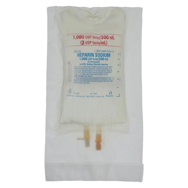 Heparin Sodium in 0.9% Sodium Chloride Injection 2U/mL Bag 500mL...