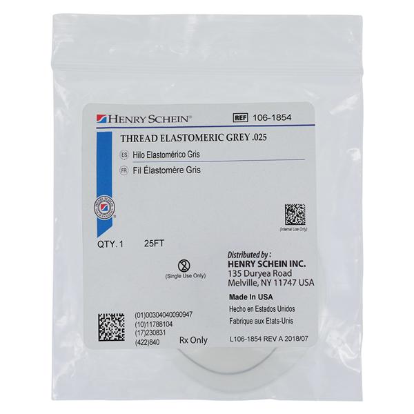 HSI Solid Thread Elastomeric Resin 0.025 in Gray 25 FT SP