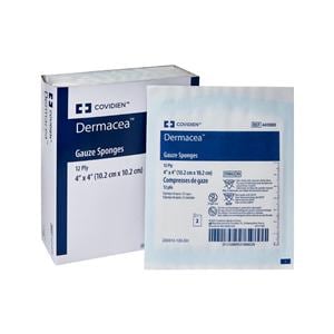 Dermacea 100% Cotton Gauze Sponge 4x4" 12 Ply Sterile Woven LF