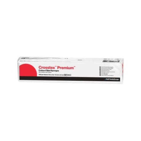 Exodontia Premium Cotton Filled Exodontia Sponge 2x2" 4 Ply Non-Sterile Sq LF, 4 BX/CA