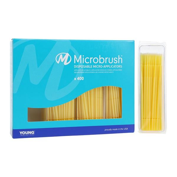 Microbrush Plus Bendable Micro Applicator Fine Yellow 400/Pk