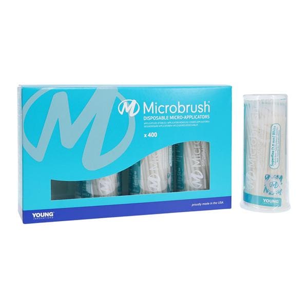 Microbrush Bendable Micro Applicator Super Fine White 400/Pk