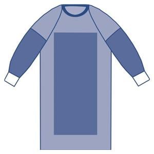 Aurora Surgical Gown AAMI Level 4 Rnfrcd Poly / SMS Fbrc X Large Blue 30/Ca