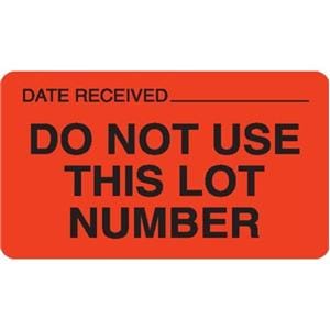 Permanent Label Do Not Use This Lot Orange 2-1/2x1-1/2" 1000/RL