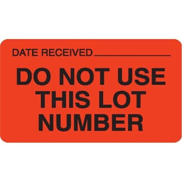 Permanent Label Do Not Use This Lot Orange 2-1/2x1-1/2" 1000/RL