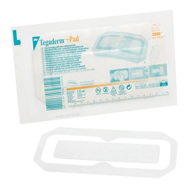 Tegaderm +Pad Film Island Dressing 3-1/2x8" Sterile Rectangle NAdh Trans Abs LF