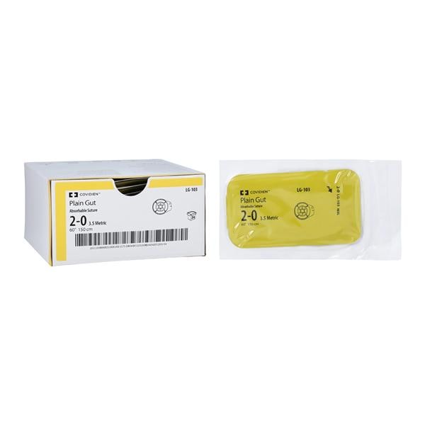 Surgigut Suture 2-0 60" Plain Gut Monofilament Undyed 24/Ca