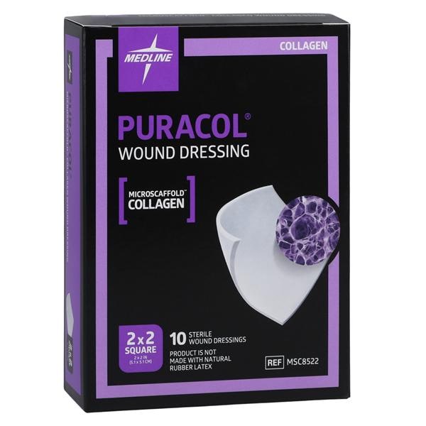 Puracol Collagen Dressing 2x2" Sterile Highly Absorbent LF
