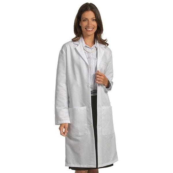 Lab Coat 3 Pockets Long Sleeves 41 in X-Small White Unisex Ea
