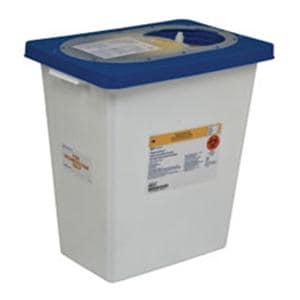 Pharmaceutical Waste Container 8g Wht/Blu 17.75x11x15.5  Vrtcl Entr Plstc 10/Ca