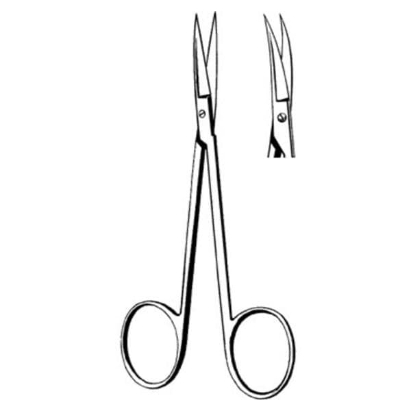Merit Iris Scissors Curved 4-1/2" Stainless Steel Non-Sterile Reusable Ea