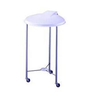 Linen Pneumatic Lid Round Stainless Steel Hamper 25x35.75