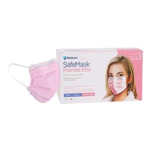 SafeMask Premier Elite Procedure Mask ASTM Level 3 Pink Adult 50/Bx