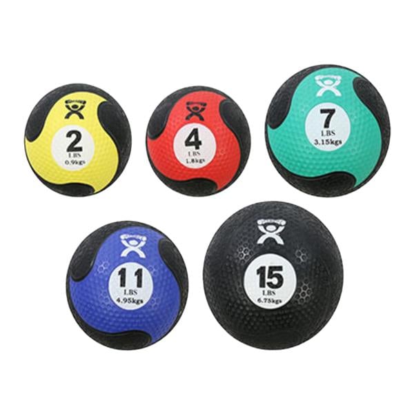 CanDo Medicine Ball Rubber Yellow/Red/Green/Blue/Black Firm 2-15lb
