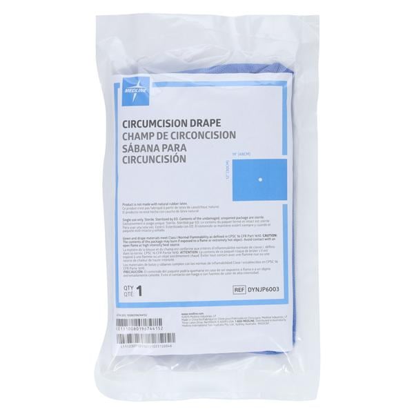 12x19" Sterile Circumcision Drape 5/8" Fenestrated