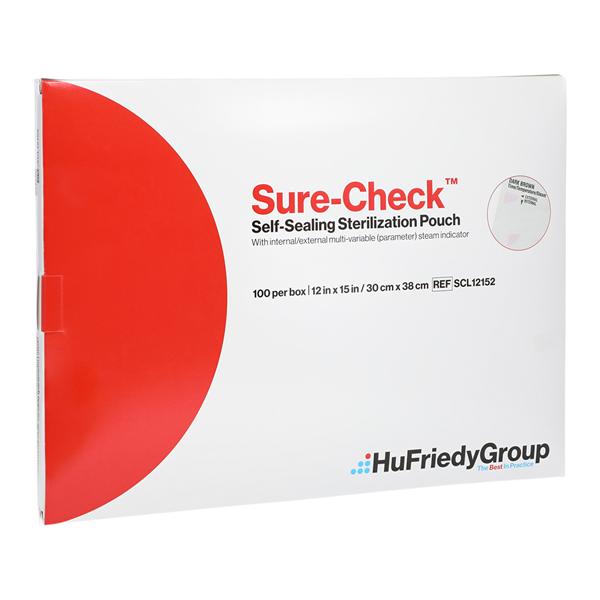 Sure-Check Sterilization Pouch Self Seal 12 in X 15 in 100/Bx, 5 BX/CA