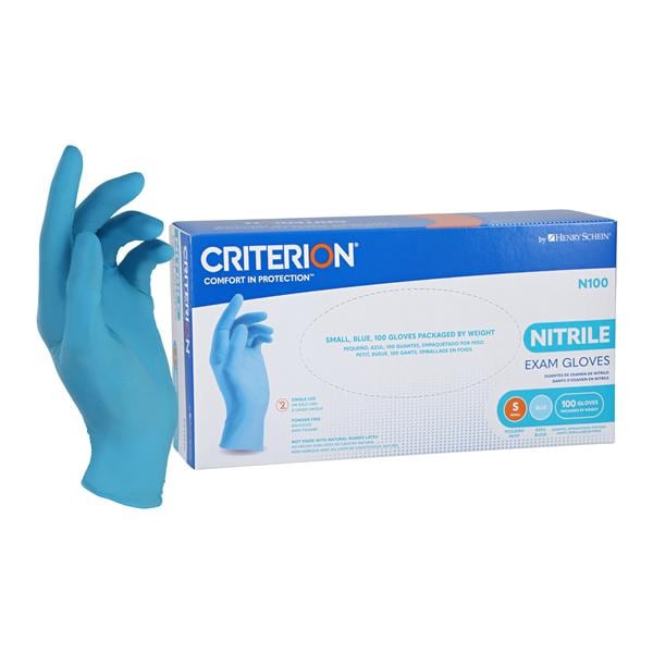 Criterion N100 Nitrile Exam Gloves X-Small Standard Blue Non-Sterile