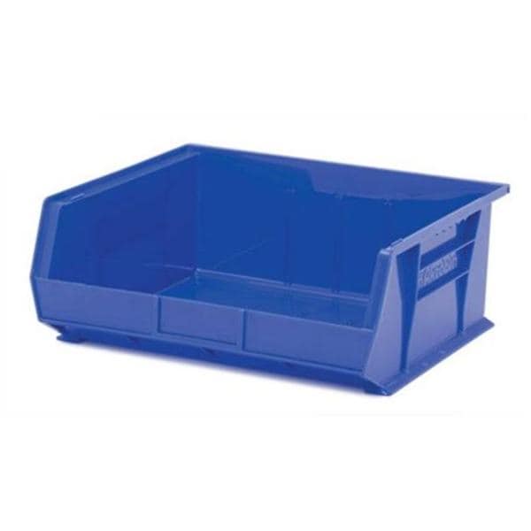 Organizer Bin Blue Heavy Duty Polymer With Label Slot 16-1/2x14-3/4x7" Ea