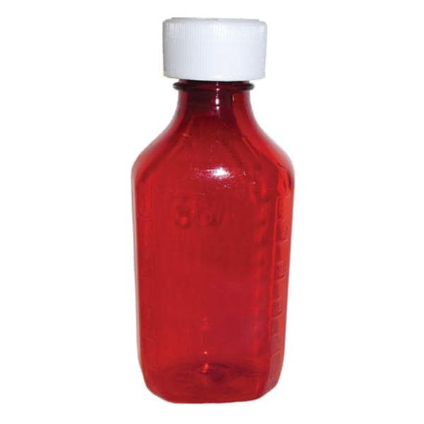 Syrup Bottle Plastic 6oz Amber Reusable 100/Ca