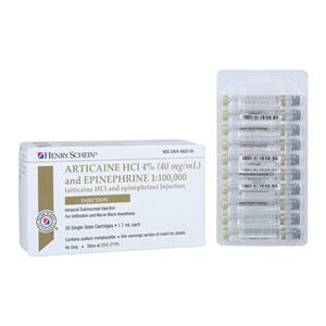Articaine HCl 4% Epinephrine 1:100,000 1.7 mL 50/Bx